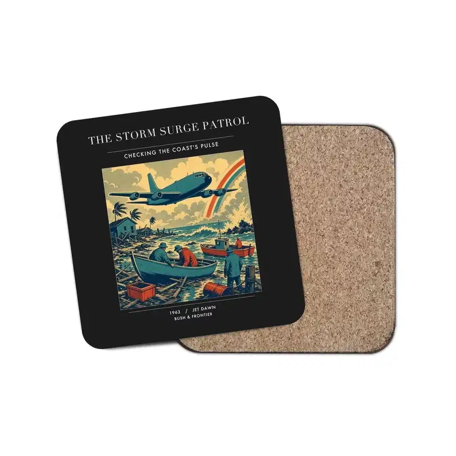 The Storm Surge Patrol - Designed Coasters design on black 1-piece