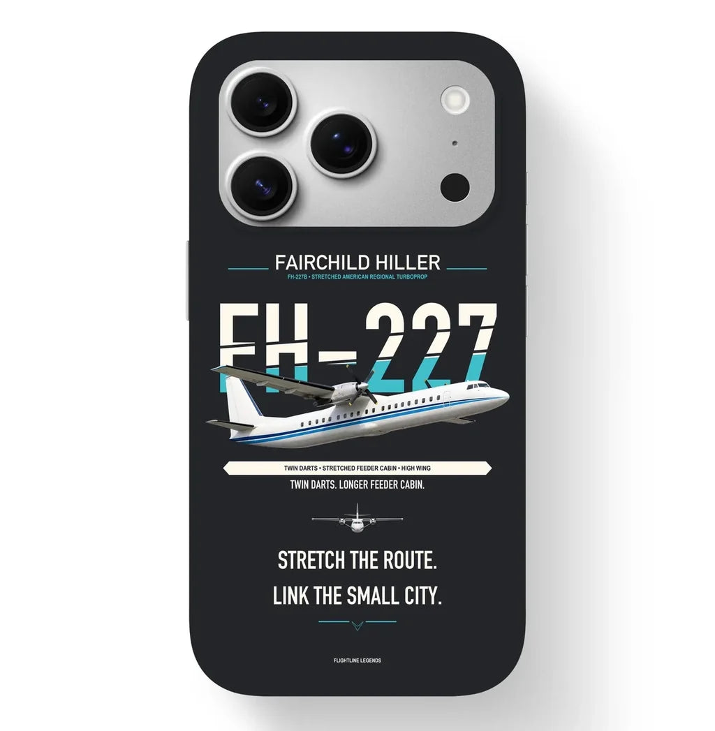 Fairchild Hiller FH-227B Case design on black iphone case