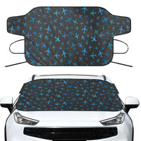 Thumbnail for Many Airplanes Gray Car aviation design on car windshield cover.