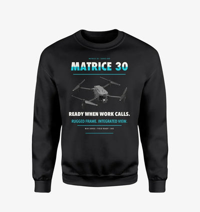 DJI Matrice 30 design on black sweatshirt