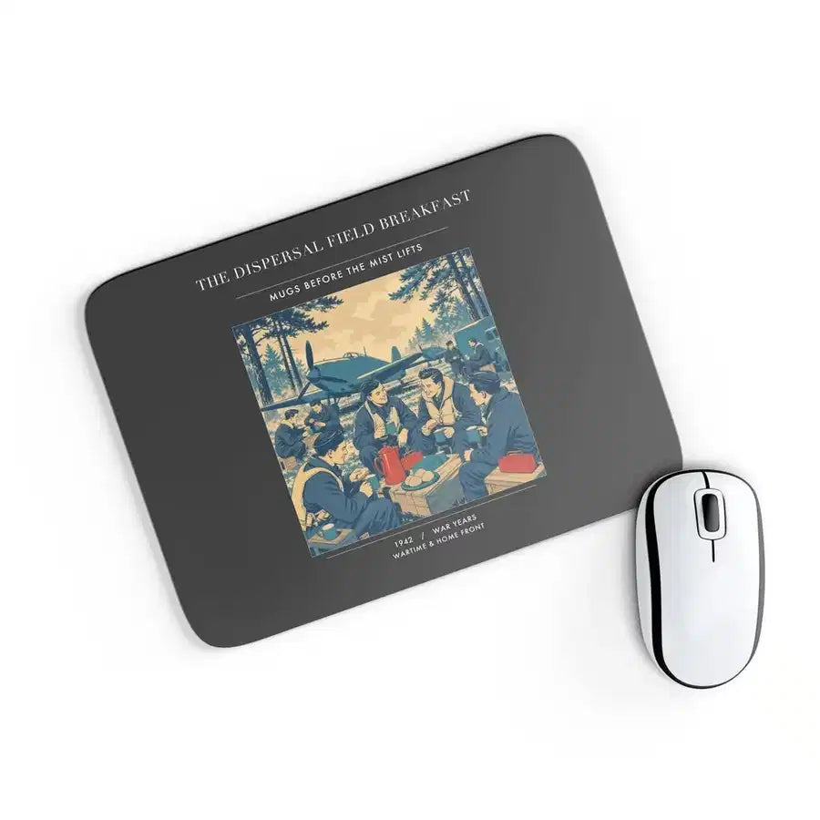 VINTAGE G4511 - The Dispersal Field Breakfast - Designed Mouse Pads design on black rectangle