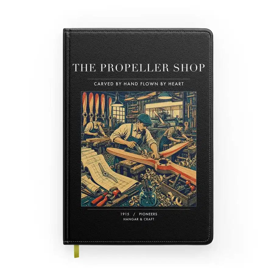 VINTAGE G4014 - The Propeller Shop - Designed Notebooks design on black
