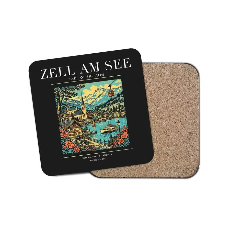 ZELL AM SEE - Poster - Coaster - Black