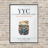 Thumbnail for YYC Calgary International Airport vertical canvas print - framed - white background