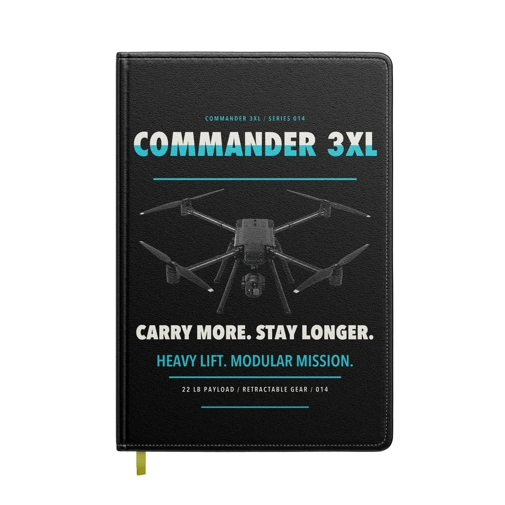 Draganfly Commander 3XL design on black notebook