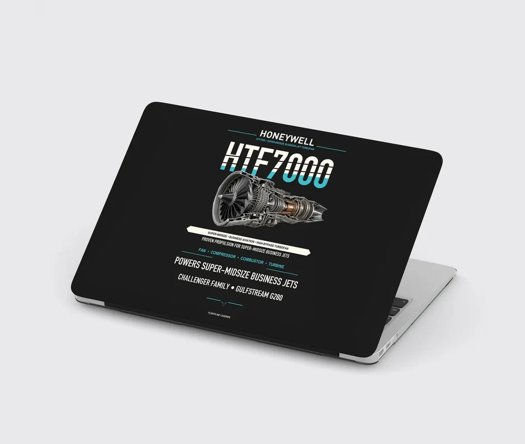 HTF7000 design on black MacBook case