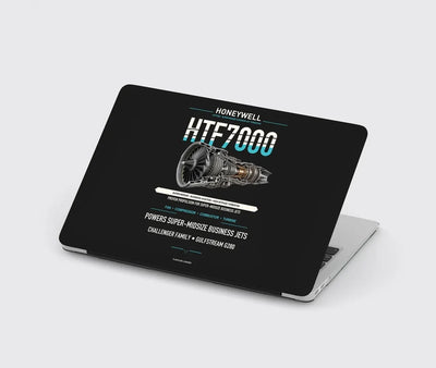HTF7000 design on black MacBook case