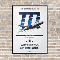 Thumbnail for Boeing 777-200LR vertical canvas print - framed - white background