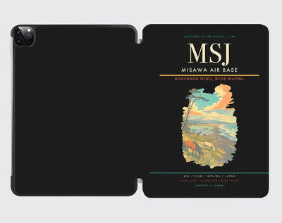 Misawa Air Base (MSJ) design on black ipad tablet case