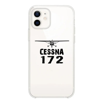 Cessna 172 & Plane Transparent Silicone aviation design on transparent iPhone case for iPhone.