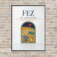 Thumbnail for Fes - Saiss Airport FEZ vertical canvas print - framed - white background