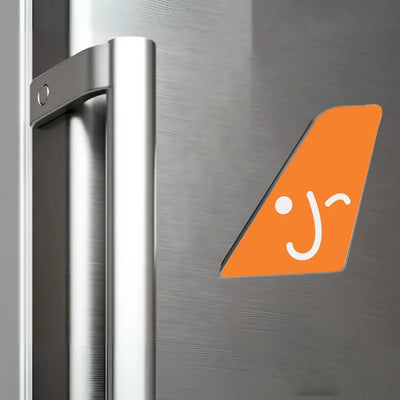 Jeju Air aviation design tail magnet in 3D metal with magnetic back.