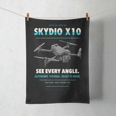 Skydio X10 design on black towel