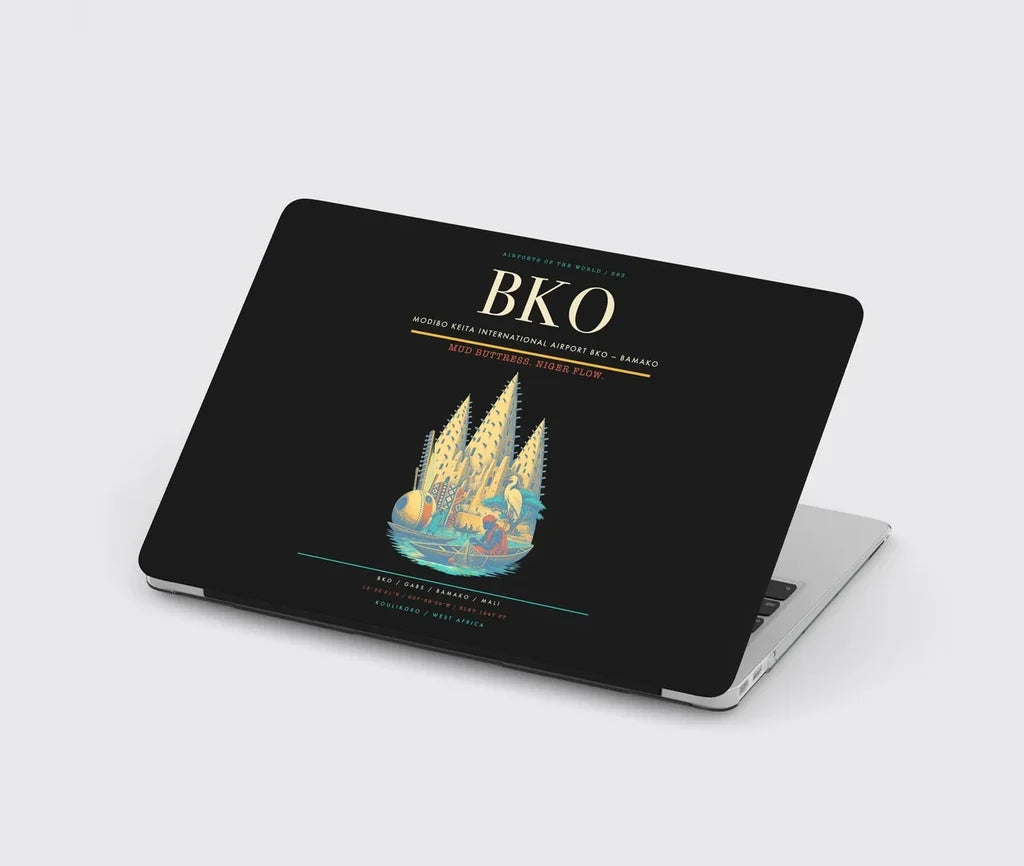 Modibo Keita International Airport (BKO) design on black MacBook case