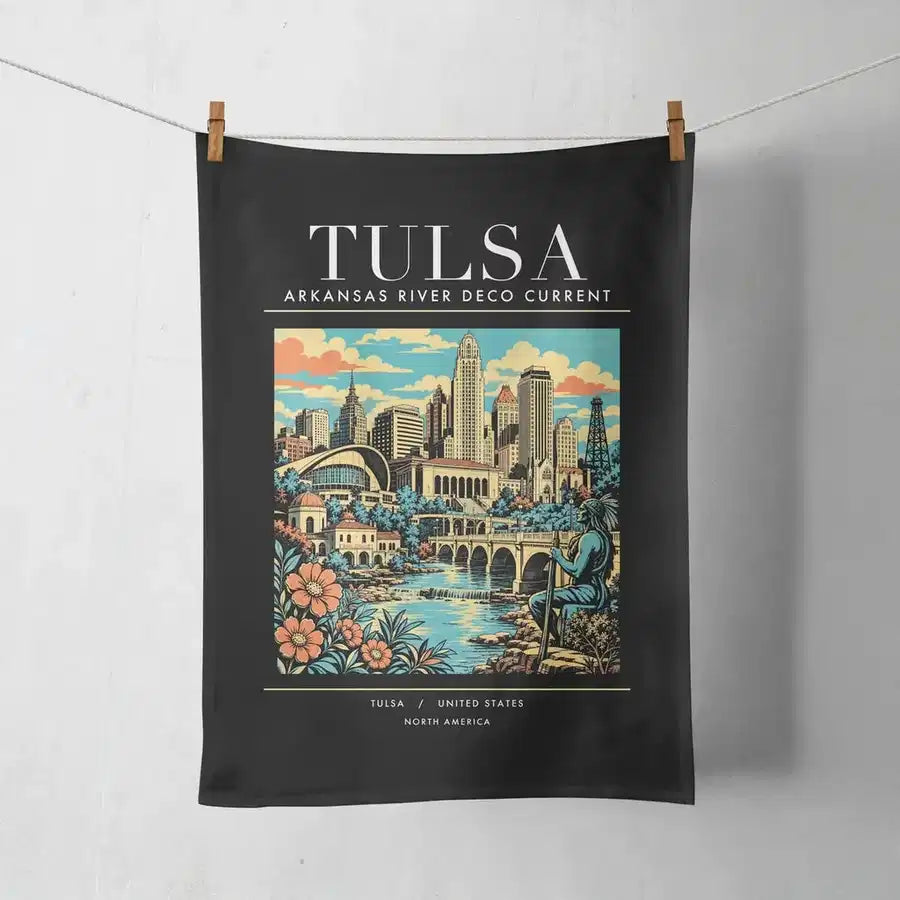 TULSA - Poster - Towel - Black