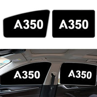 Thumbnail for Airbus A350 Flat Text Car Sun Shade (Side window) aviation design on reflective polyester car side window sun shade.