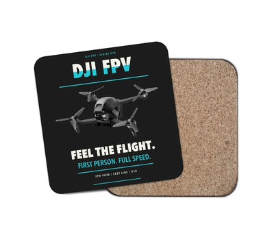 DJI FPV design on black 1 piece coaster