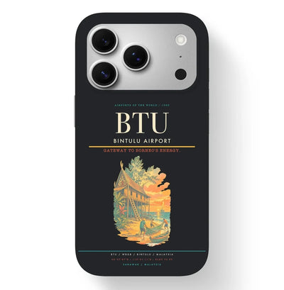 Bintulu Airport (BTU) design on black iPhone 17 Pro MagSafe case