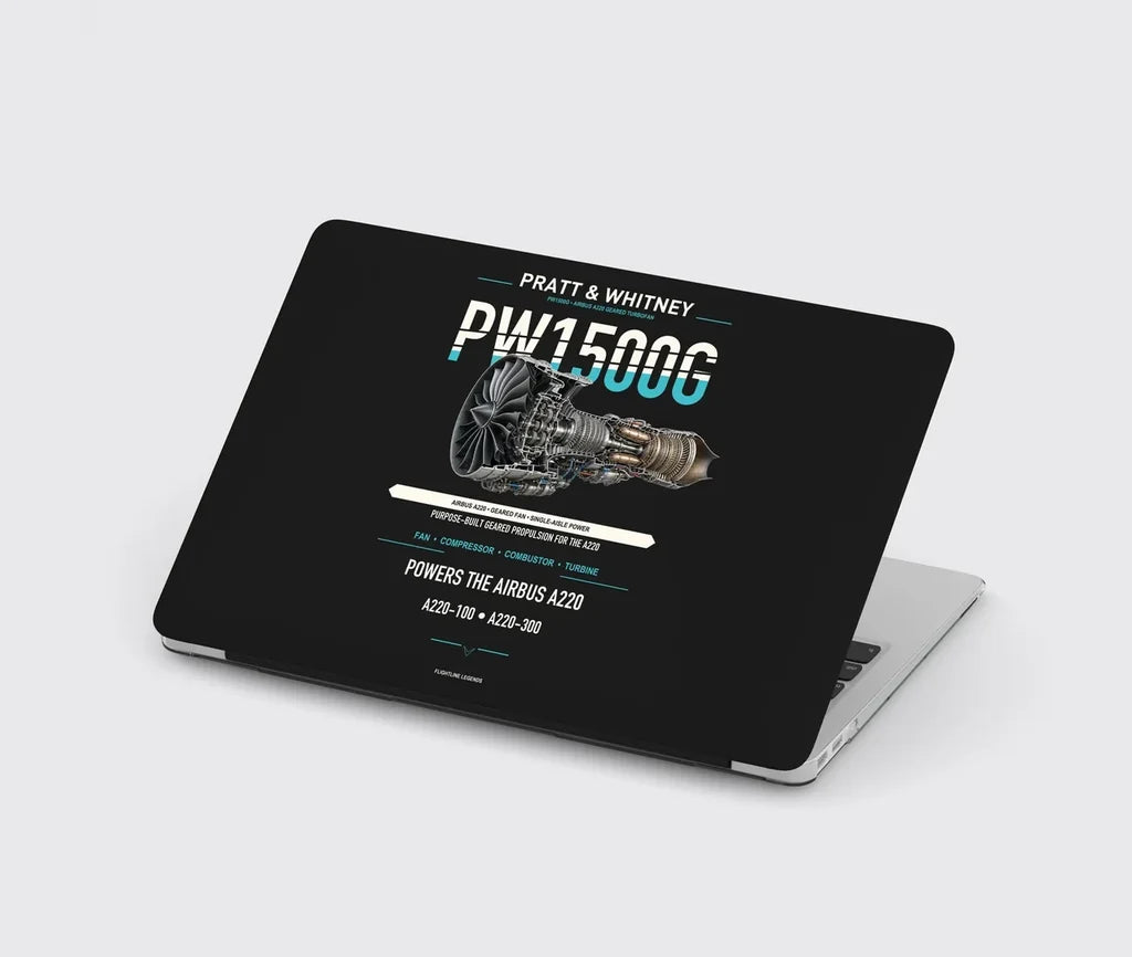 PW1500G design on black MacBook case