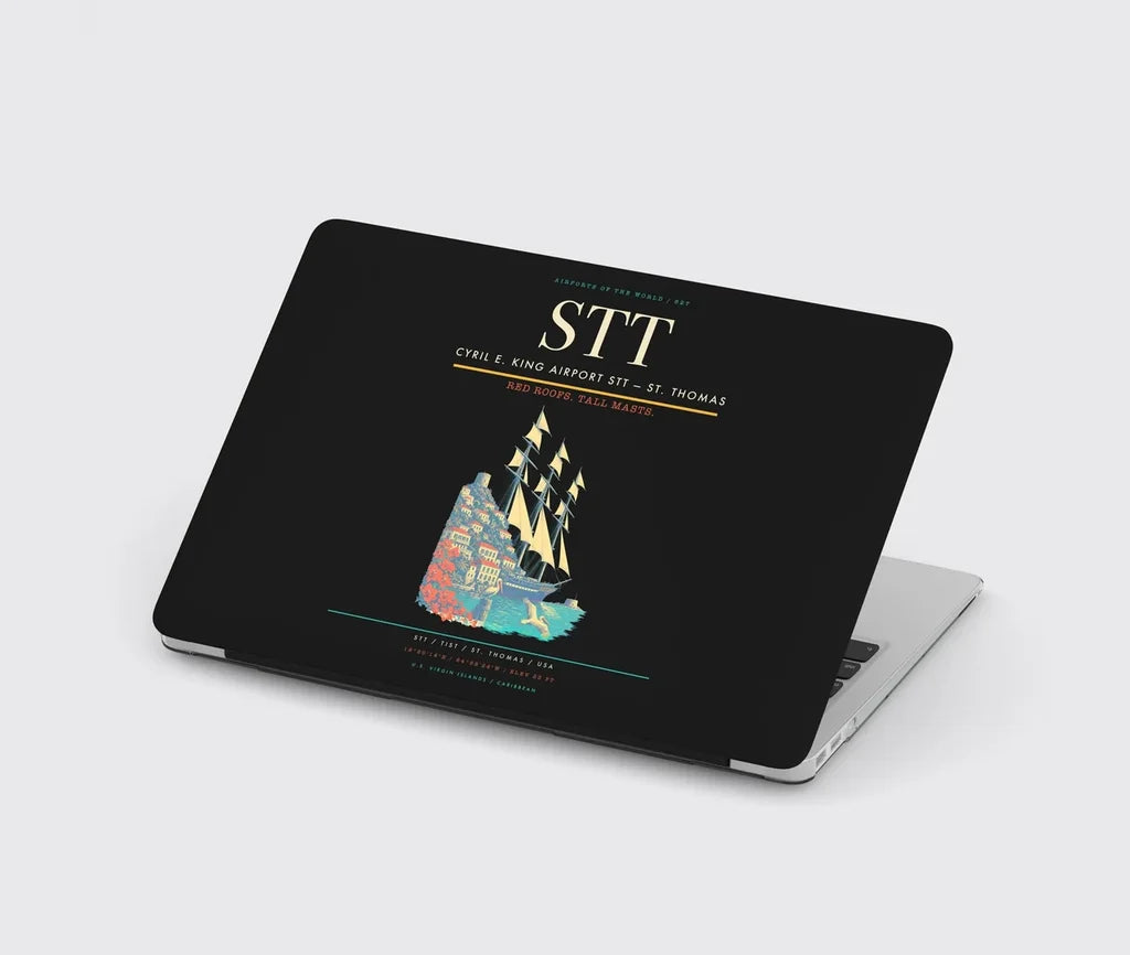 Cyril E. King Airport (STT) design on black MacBook case