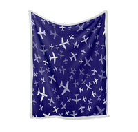Thumbnail for Different Sizes Seamless Airplanes Bed Blankets & Covers aviation design on premium acrylic seamless airplane wall craft.