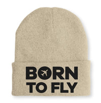 Thumbnail for Born To Fly Special Embroidered aviation embroidery on soft knit fabric beanie.