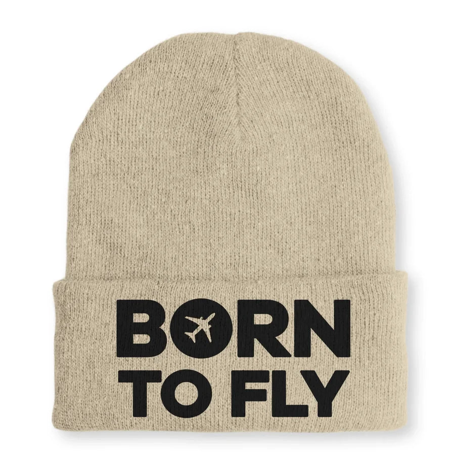 Born To Fly Special Embroidered aviation embroidery on soft knit fabric beanie.