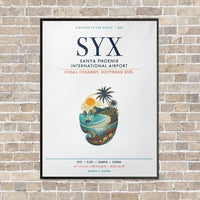 Thumbnail for Sanya Phoenix International Airport SYX vertical canvas print - framed - white background
