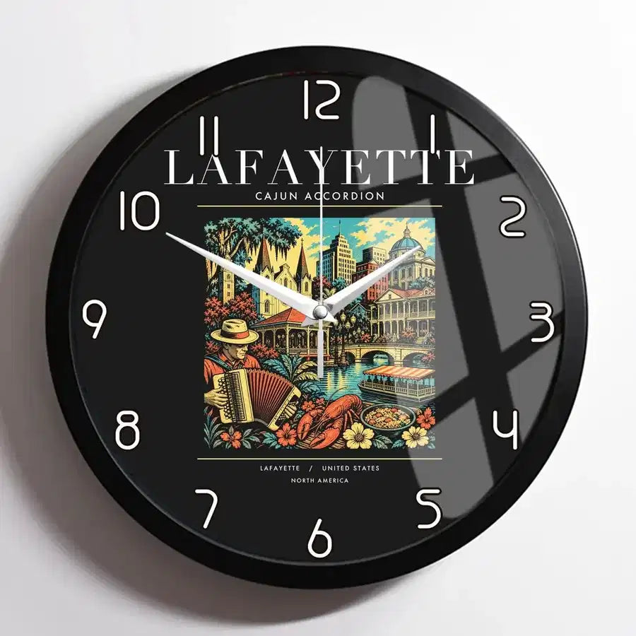 LAFAYETTE - Poster - Wall Clock Framed - Black