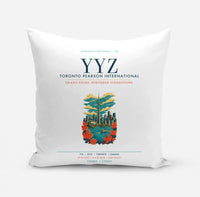 Thumbnail for Toronto Pearson International Airport (YYZ) design on white pillow