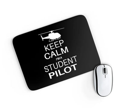 Student Pilot (Helicopter) aviation design on neoprene with anti-slip base mouse pad.