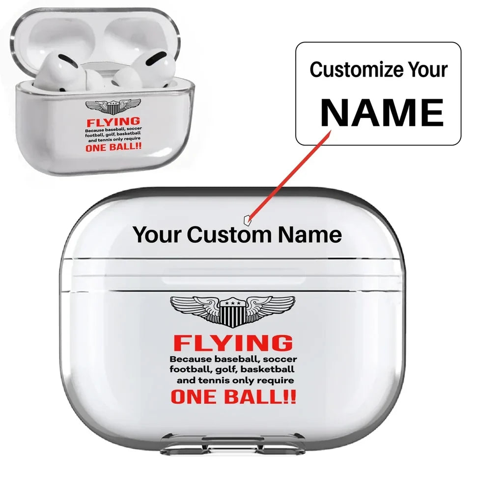 Flying One Ball AirPods Pro transparent case - Normal + Name