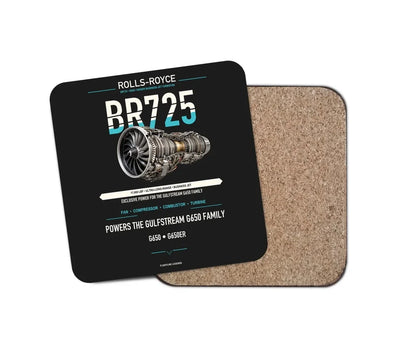 Embraer ERJ145 design on black 1 piece coaster