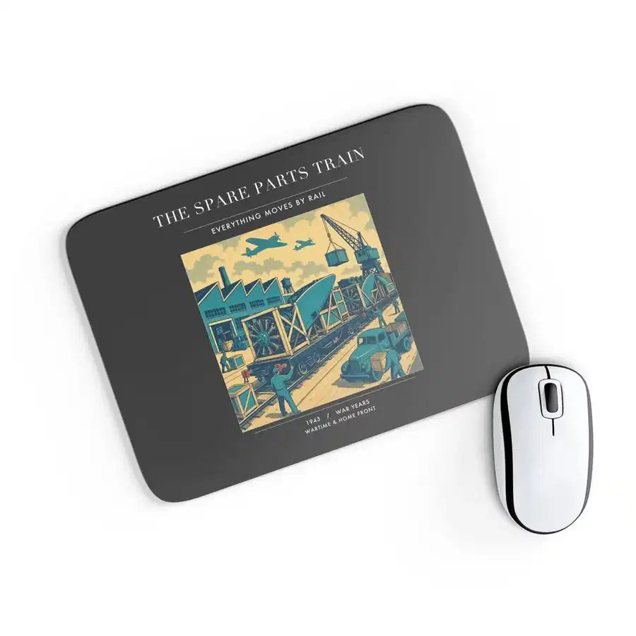 VINTAGE G4527 - The Spare Parts Train - Designed Mouse Pads design on black rectangle
