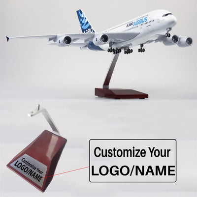 Side view of Original Airbus Livery A380 Airplane Model (1/160 Scale) aviation LED model airplane in diecast metal with LED l.