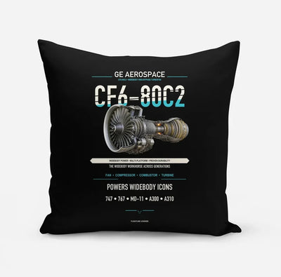 CF6-80C2 design on black pillow