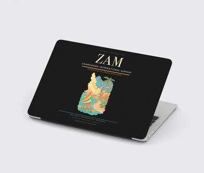 Zamboanga International Airport (ZAM) design on black MacBook case