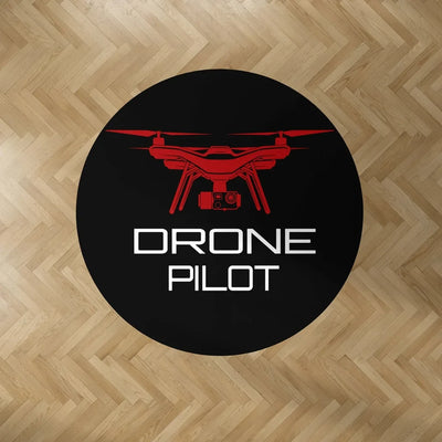 Drone Pilot Carpet & Floor Mats (Round) aviation design on durable carpet pile with non-slip backing round carpet floor mat.