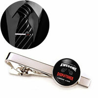 Thumbnail for Side view of Dispatcher aviation tie clip in stainless steel, polished finish.