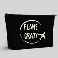 Thumbnail for Plane Crazy aviation design zipper pouch, durable polyester construction.