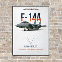 Thumbnail for F-14A Tomcat Defend The Fleet vertical canvas print - framed - white background