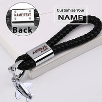 Thumbnail for Airbus A320 & Text aviation design on premium leather car leather car key chain.