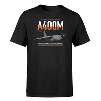 Thumbnail for Airbus A400M Atlas design on black t-shirt, single-side print