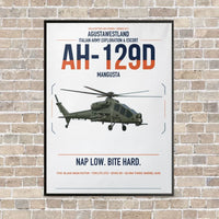 Thumbnail for AgustaWestland AH-129D Mangusta vertical canvas print - framed - white background