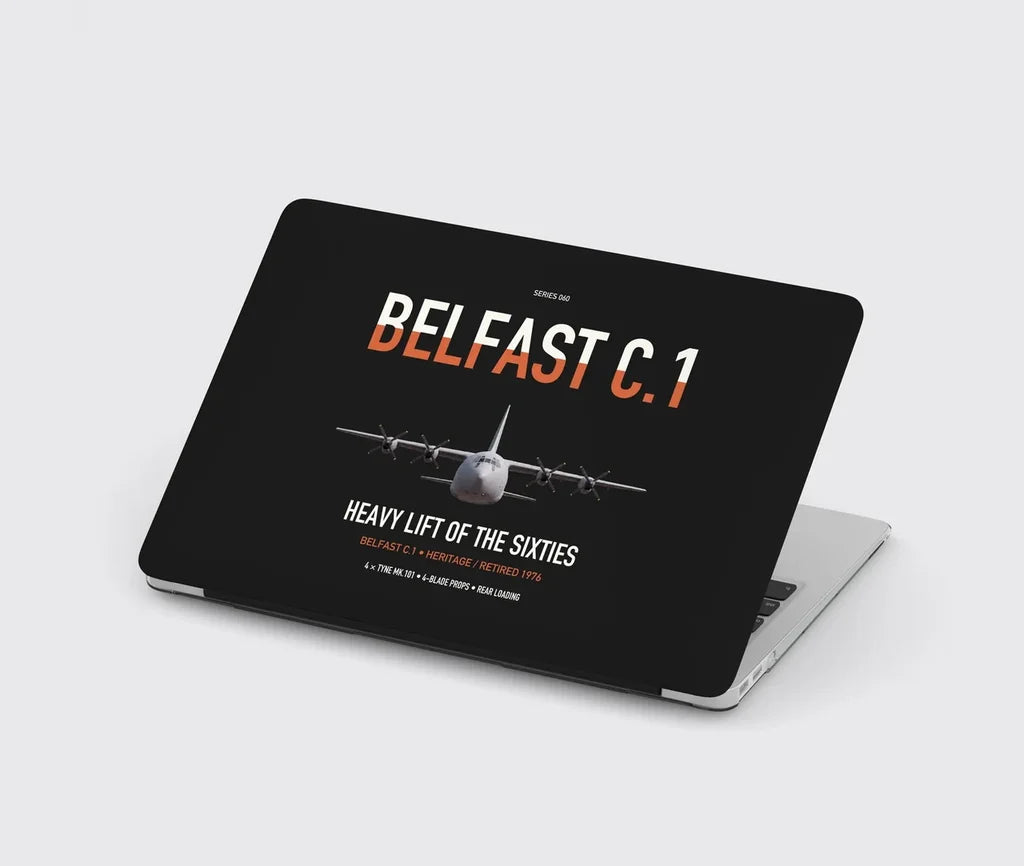 Short Belfast C.1 design on black MacBook case