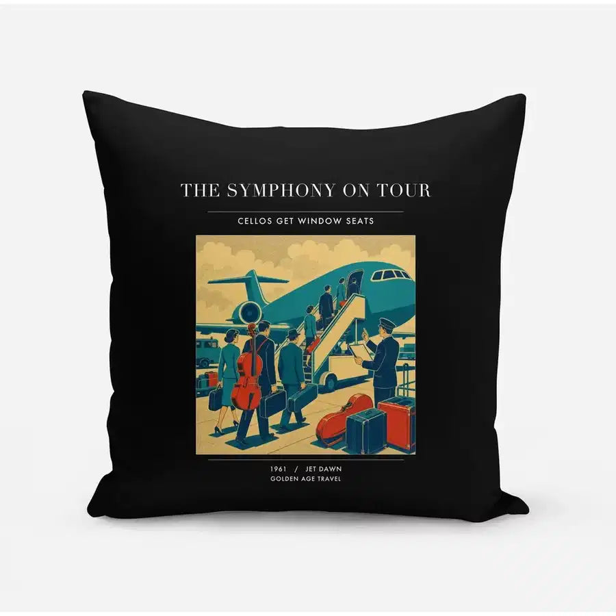 VINTAGE G4421 - The Symphony On Tour - Designed Pillows design on black