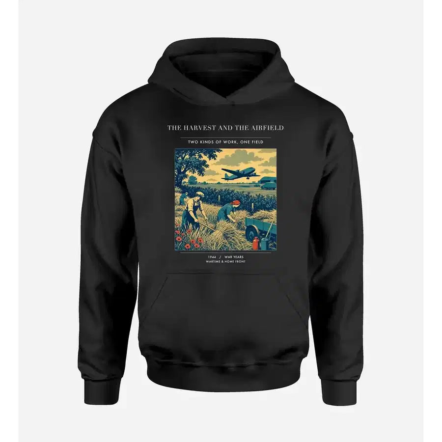 VINTAGE G4510 - The Harvest And The Airfield - Premium Hoodie design on black premium