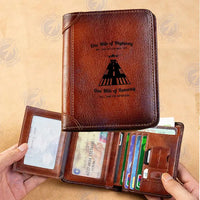 Thumbnail for One Mile of Runway Will Take you Anywhere aviation design leather wallet, leather construction.