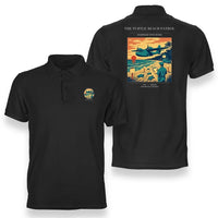 Thumbnail for VINTAGE G4443 - The Turtle Beach Patrol - Double-Side Polo T-Shirt design on black