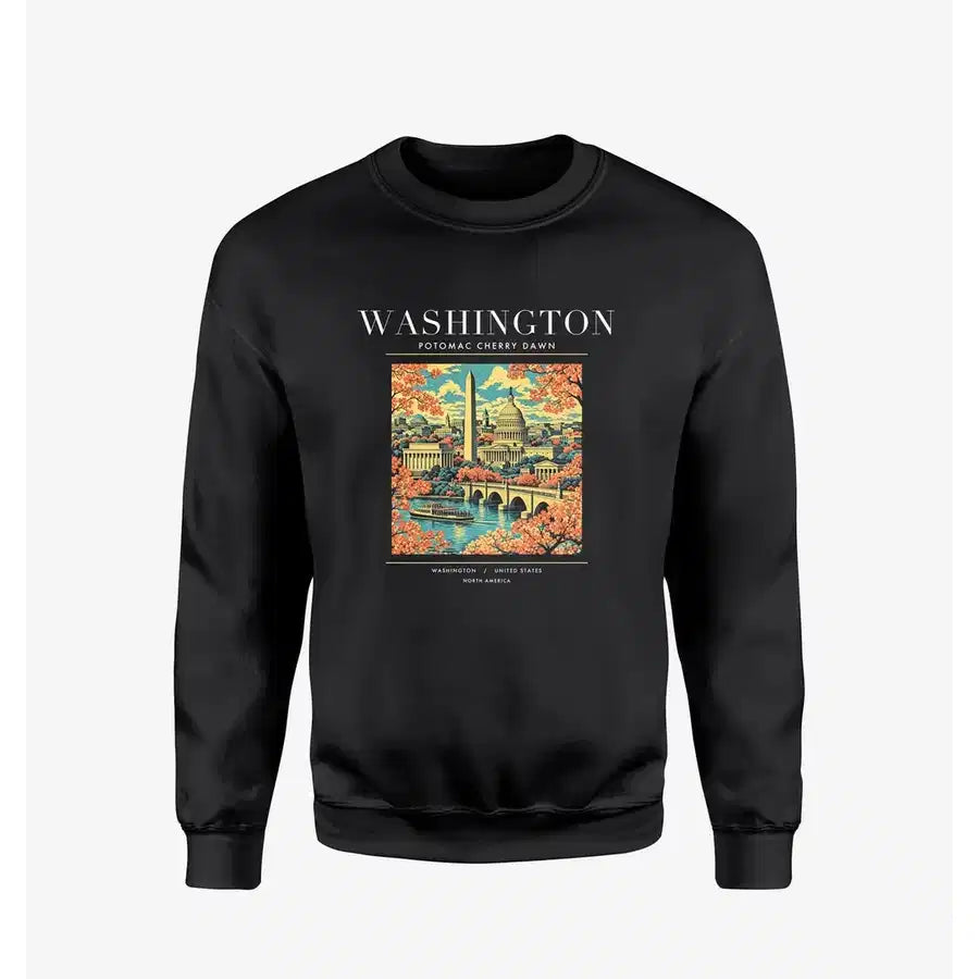 WASHINGTON - Poster - Sweatshirt - Black